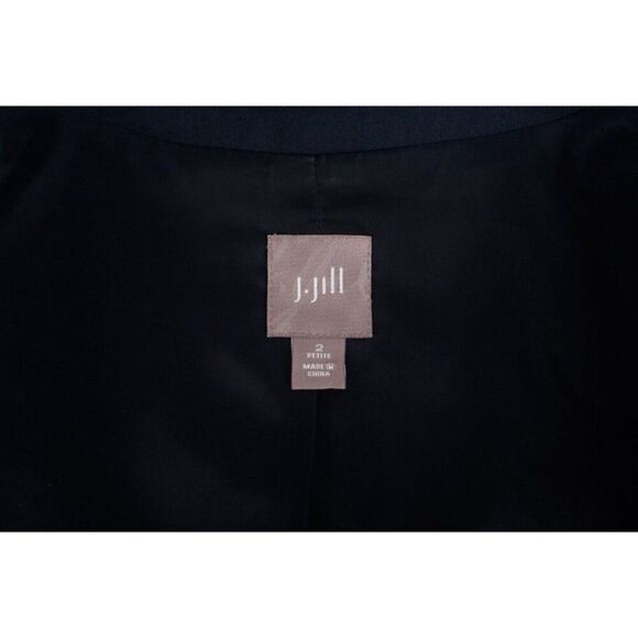 J. Jill Womans Suit Jacket Blazer Size 2 Petite 2P Navy Blue Single Breasted - Picture 6 of 6